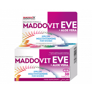 MADDOVIT EVE WITH ALOE VERA BALANCED MULTIVITAMINS FORMULA FOR WOMEN 30 TABLETS